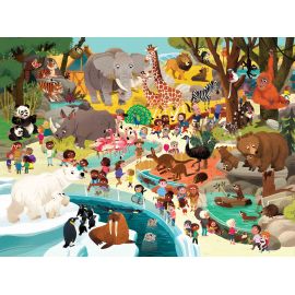Puzzle Une journée au zoo - 48 pcs
