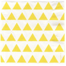 20 serviettes - triangle jaune