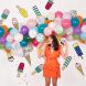 5 ballons de baudruche imprimés - Confettis roses