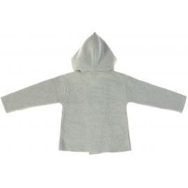 Gilet tricoté à capuche Garden Explorer - aqua gris