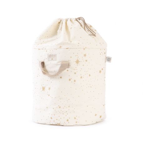 Sac à jouets Bamboo large - Gold stella & Natural Sac à jouets Bamboo large - Gold stella & Natural