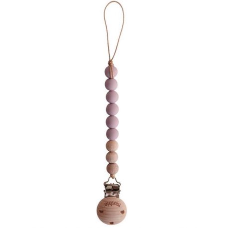 Attache-tétine Cleo - Mauve & Wood Attache-tétine Cleo - Mauve & Wood