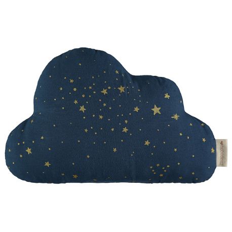 Coussin Cloud - gold stella & midnight blue