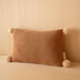 Coussin en tricot So natural - biscuit