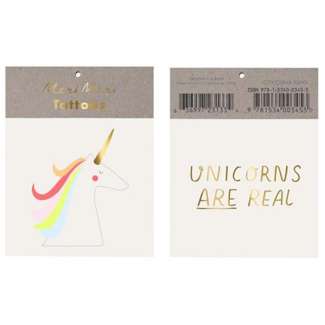 Tatouages temporaires - Unicorns Are Real