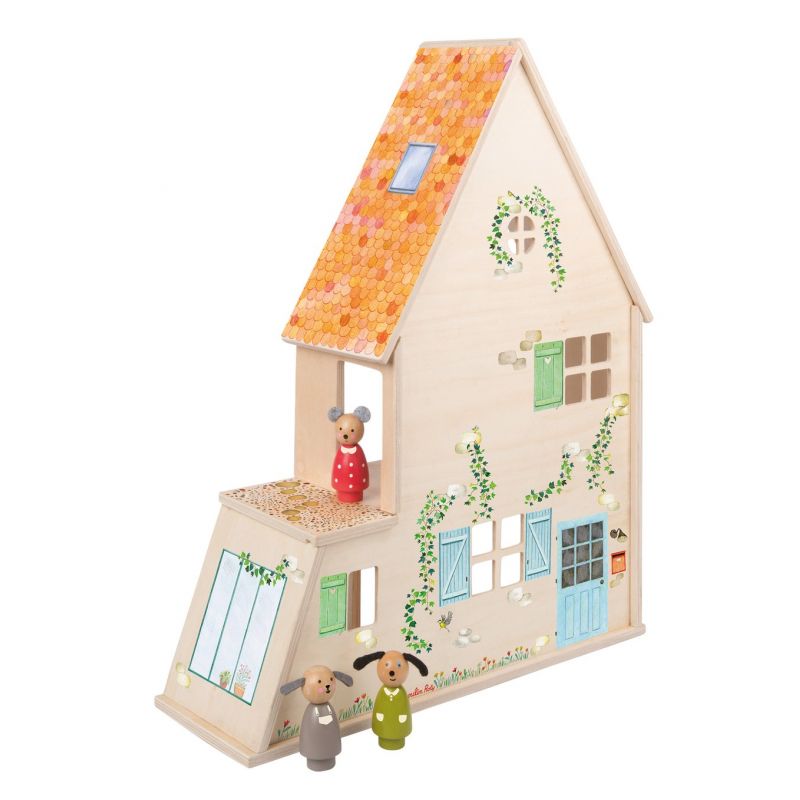Maison de poupées en bois avec accessoires pour poupées de 7 à 12 cm,  adorable grande