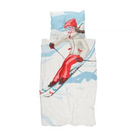 Housse de couette et taie - Ski Girl - 140 x 200/220 cm