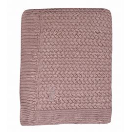 Couverture tricot lit bÃ©bÃ© - Pale pink - 110x140cm