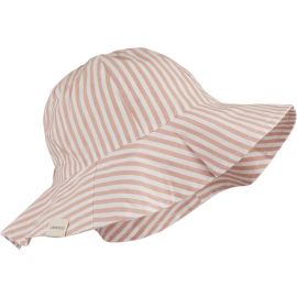 Chapeau de soleil Amelia - Y/D stripe: Coral blush/creme de la creme