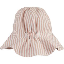 Chapeau de soleil Amelia - Y/D stripe: Coral blush/creme de la creme