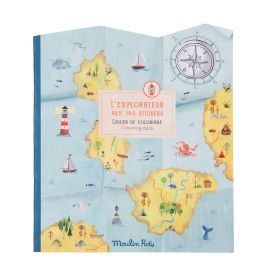 Cahier de coloriage et stickers L'explorateur - Le jardin du moulin