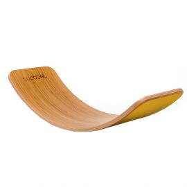 Planche d'Ã©quilibre Wobbel Original Bambou - feutre moutarde