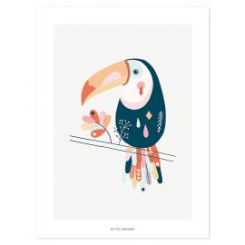 Affiche - Toucan pastel