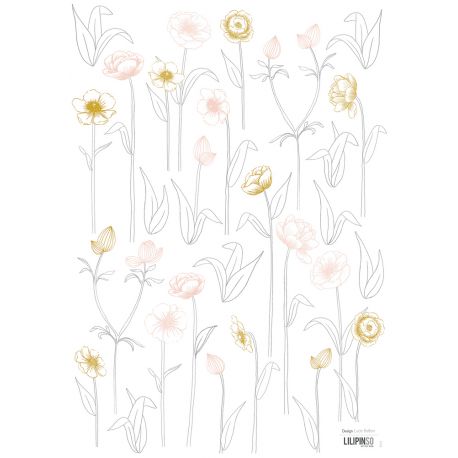 Planche de stickers A3 - Petites fleurs sur tiges