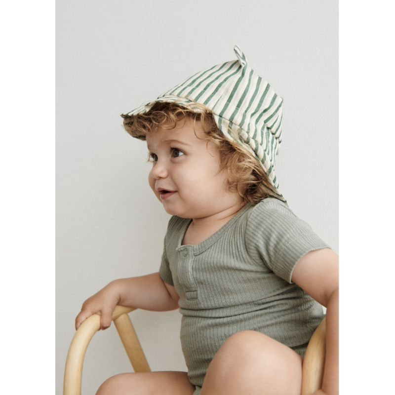 Chapeau De Soleil Gorm Y D Stripe Garden Green Sandy Le Petit Zebre