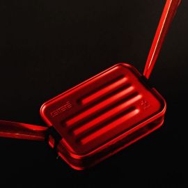 boîte à tartines en aluminium rouge avec insert silicone 'Plus'