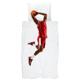 Housse de couette et taie Basketball Star Red - 140 x 200 cm
