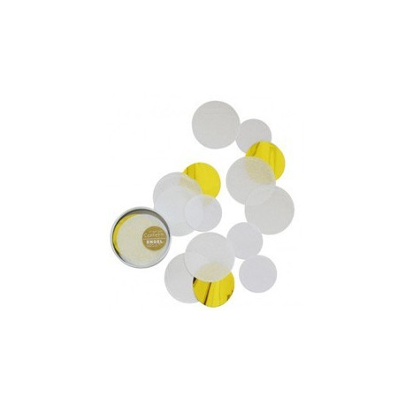 boîte de confettis or et blancs boîte de confettis or et blancs
