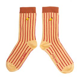 Chaussettes The Sticky Sis Club - Thursday - Stripes biscotti beige