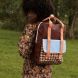 Sac à dos large - Gingham - Cherry red + sunny blue + berry swirl