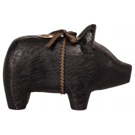 Cochon en bois - Small - Noir