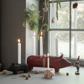 Cochon en bois - Small - Rose