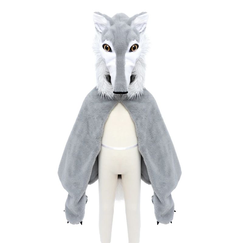 Le Loup - 34 cm : Boite peluche loup habille
