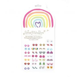 Boucles d'oreille adhÃ©sives - Rainbow Love - 30 paires