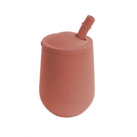 Mini cup avec paille et couverclÃ© - Terre de sienne