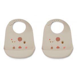 Set de 2 bavoirs Tilda en silicone - Birthday multi mix
