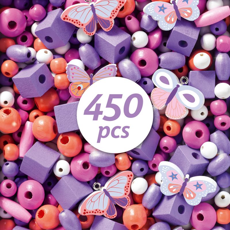 450 Perles en Bois Petits Animaux - Djeco