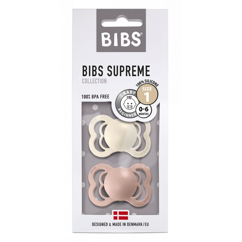 Bibs Lot de 2 Tétines Ivory & Sage - 0/6 Mois - Sucette Bibs sur L