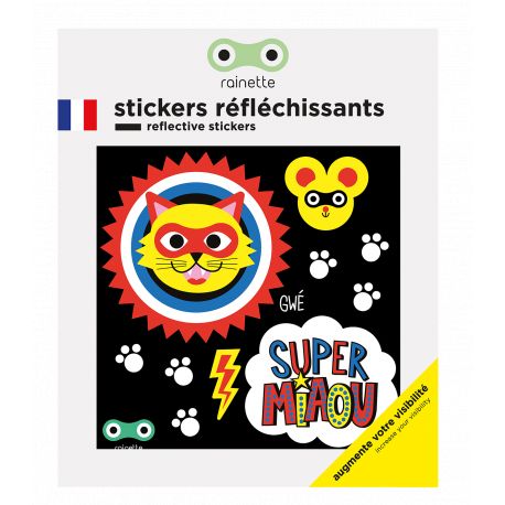 Stickers rÃ©flÃ©chissants - Super miaou