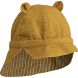 Chapeau de soleil réversible Gorm seersucker - Y & D check: Golden caramel & White