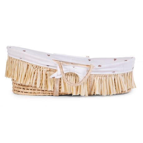 Panier Moise Raphia + Matelas et Habillage - Jersey hearts