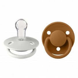 Set de 2 tétines BIBS de Lux en silicone - Gris brume & Caramel