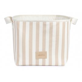 Panier de rangement Django - 22 x 23 x 23 cm - Taupe Stripes & Natural