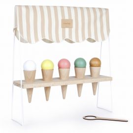 Ice Cream Corner en bois - Taupe Stripes