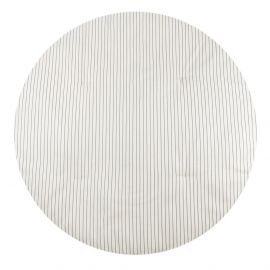 Tapis de jeu rond Fluffy - Ã˜ 110 x 6 cm - Blue Thin Stripes & Natural