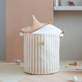 Panier de rangement OdÃ©on - 41 x 37 x 37 cm - Taupe Stripes & Natural