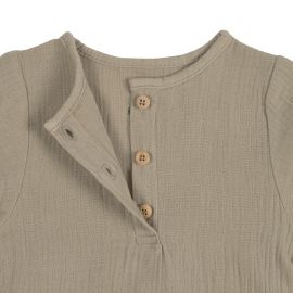 T-shirt manches longues en mousseline - coton biologique - olive