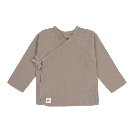 Kimono en mousseline - coton biologique - taupe