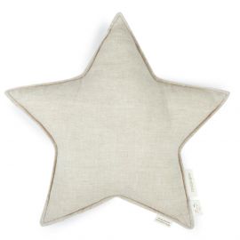 Lin français coussin étoile - Greige - 38x38 cm