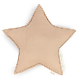 Lin français coussin étoile - Sand - 38x38 cm