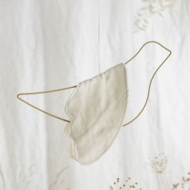 Lin français mobile oiseau - Off White - 35x25 cm
