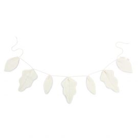 Lin français guilande de feuilles - Off White - 128 cm