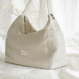 Lin français sac pour poussette - Greige - 50x40 cm