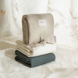 Lin français tapisà  langer imperméable - Greige - 70x50 cm
