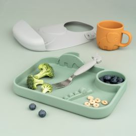 Assiette Ã  compartiment Peekaboo - Deer friends Green