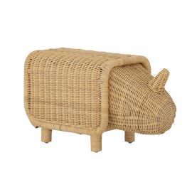 Tabouret avec rangement Soffe - Nature - Rotin